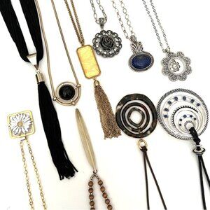 Long Pendant Layering Necklaces - Lot of 10